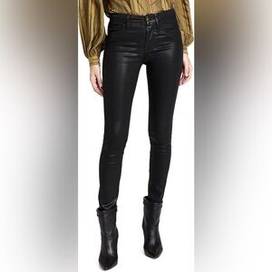 Frame le skinny de Jeanne in coated noir